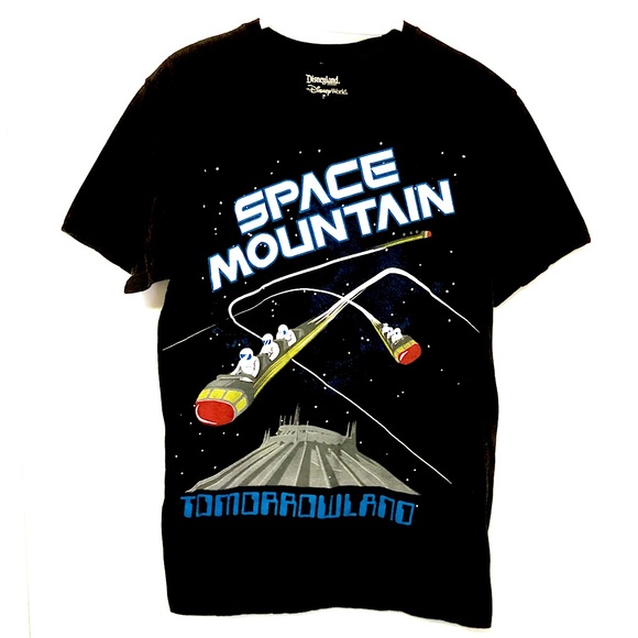 DISNEY SPACE MOUNTAIN MERCH TEE OFFICIAL Y2K TOMORROW LAND MEDIUM MENS - Picture 1 of 5